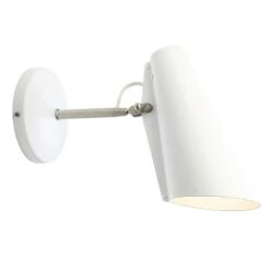 Northern Birdy Wall Lamp Short Arm, White/Metallic