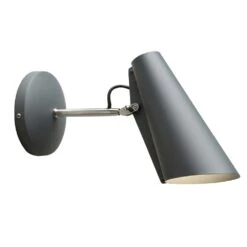 Northern Birdy Wall Lamp Short Arm, Grey/Metallic