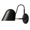 Streck Wall Lamp Fixed Mount, Black/Brass -Gubi Furni Sales orsjo belysning streck wall lamp fixed mount 3