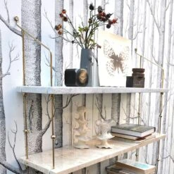 OX Denmarq Morse Shelf, White/Brass -Gubi Furni Sales ox denmarq morse shelf brass 3