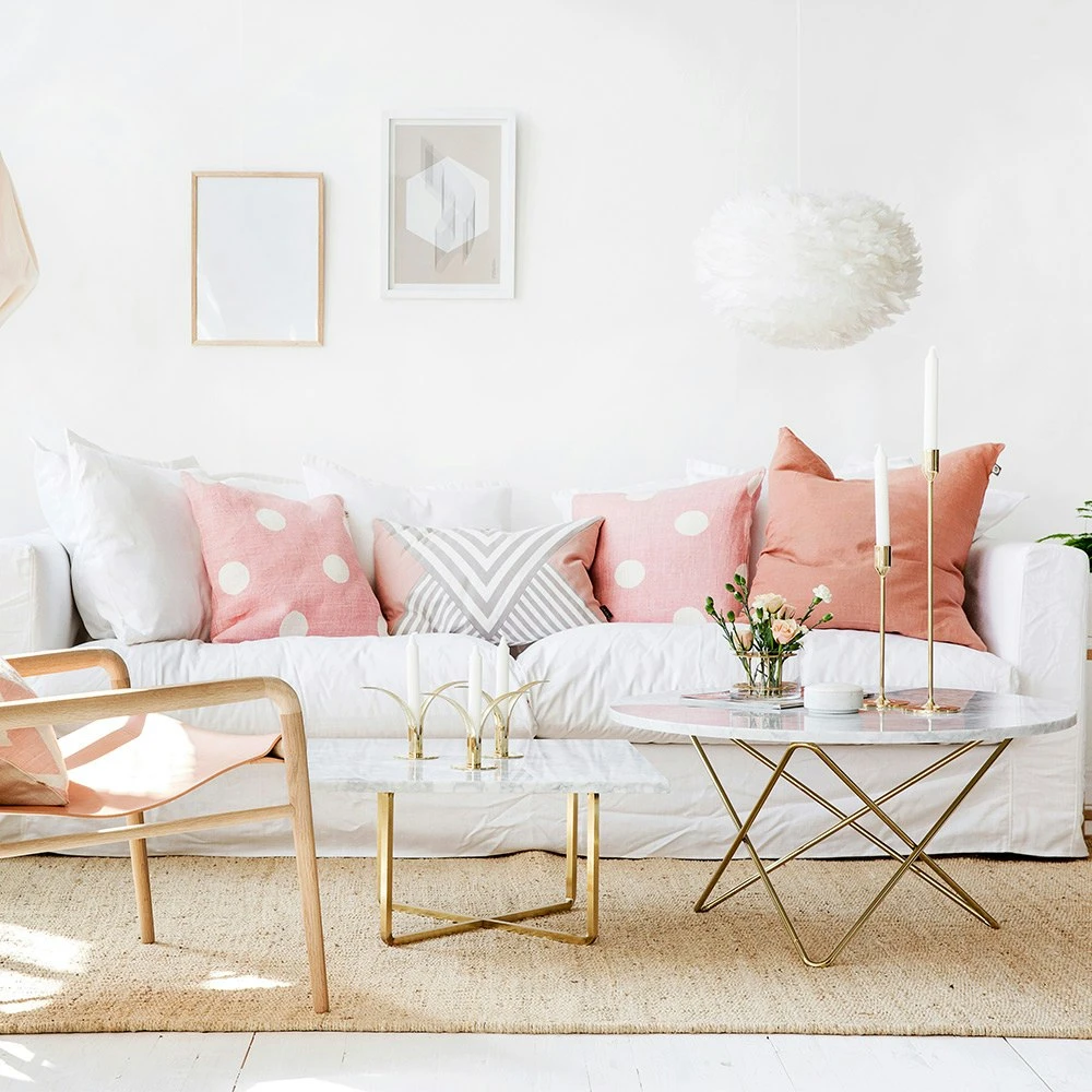 OX Denmarq O Coffee Table Ø80 Cm, Brass Frame/White Marble 4 OX Denmarq O Coffee Table Ø80 Cm, Brass Frame/White Marble - Image 2