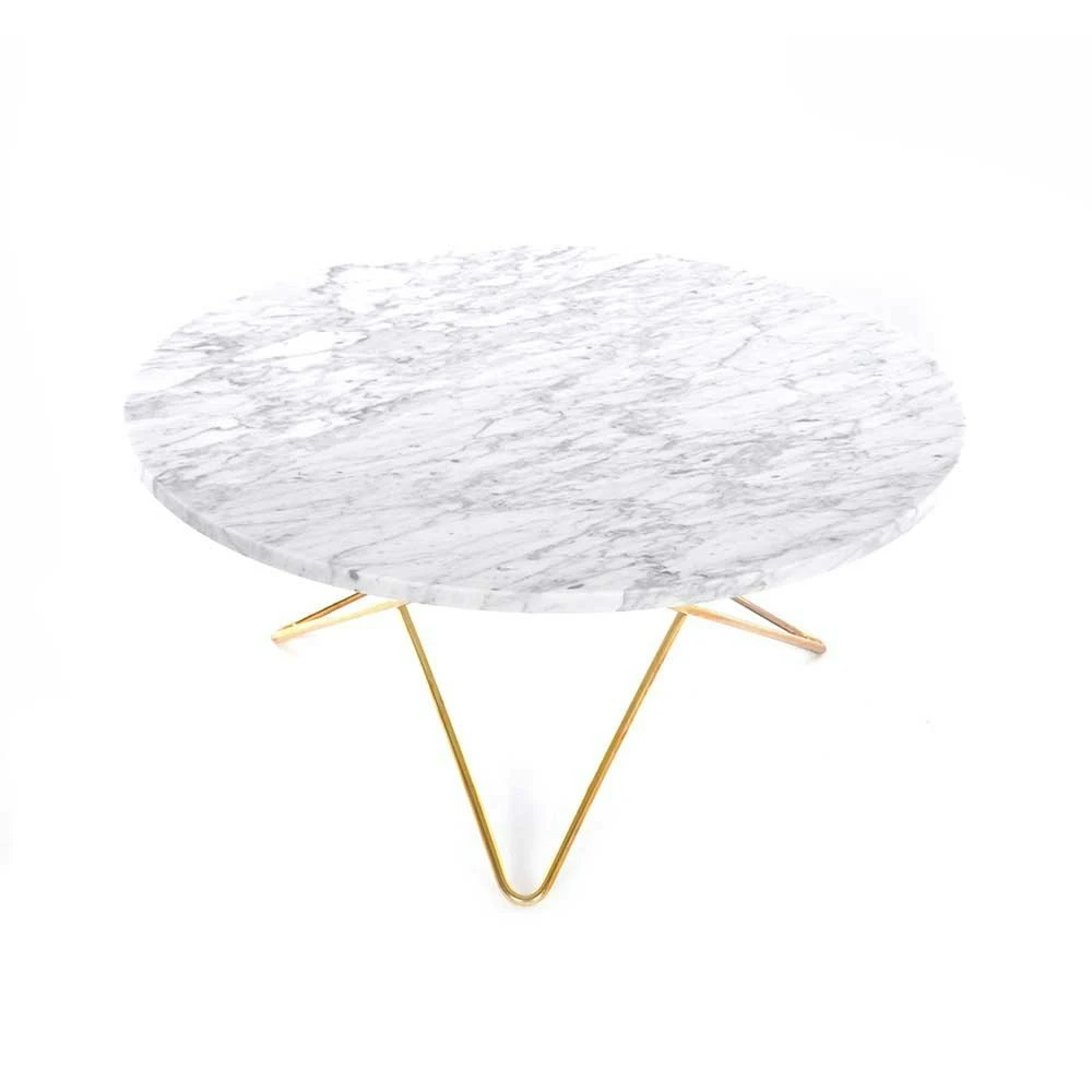 OX Denmarq O Coffee Table Ø80 Cm, Brass Frame/White Marble 3 OX Denmarq O Coffee Table Ø80 Cm, Brass Frame/White Marble
