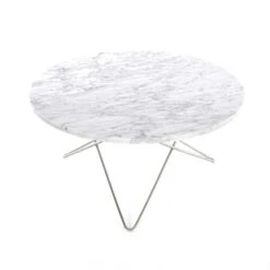 OX Denmarq O Coffee Table Ø80 Cm, Steel Frame/White Marble