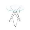 OX Denmarq Tall Mini O Side Table Ø50 Cm, Steel Frame/Clear Glass