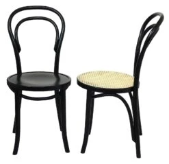 No 14 Café Chair, Black/Rattan Seat -Gubi Furni Sales paged no 14 cafe chair black 7