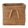 Rice Basket With Leather Handles, Tea