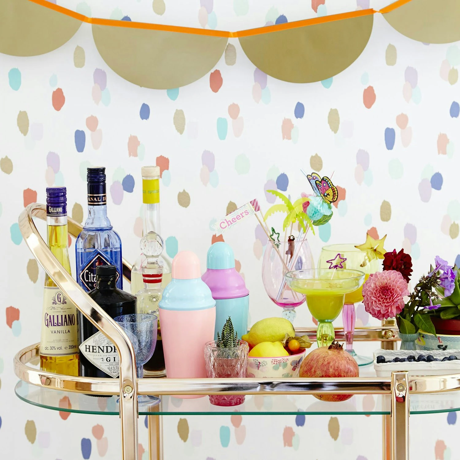 Rice Cocktail Cart, Gold 6 Rice Cocktail Cart, Gold - Image 4