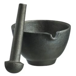 Satake Nabe Mortar With Pestle, Black 9 Satake Nabe Mortar With Pestle, Black -Gubi Furni Sales satake nabe mortar with pestle black 3