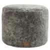 Shepherd Frida Round Sheepskin Pouf, Grey Graphite -Gubi Furni Sales shepherd frida sheepskin pouf 3