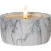 Star Trading Flamme LED Pillar Candle Marble, 7,5 Cm