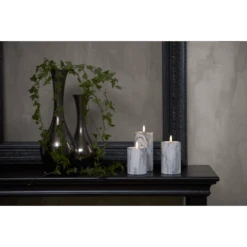 Star Trading Flamme LED Pillar Candle Marble, 17,5 Cm -Gubi Furni Sales star trading flamme led pillar candle marble 13