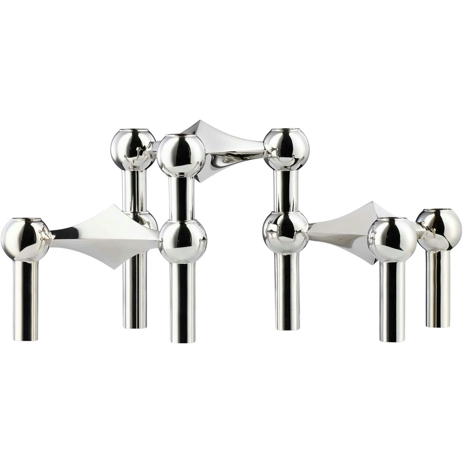 Nagel Candlestick 3 Pieces, Chrome 3 Nagel Candlestick 3 Pieces, Chrome