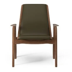 Swedese Laminett Armchair, Oiled Walnut / Elmonordic Grön 98027 Leather