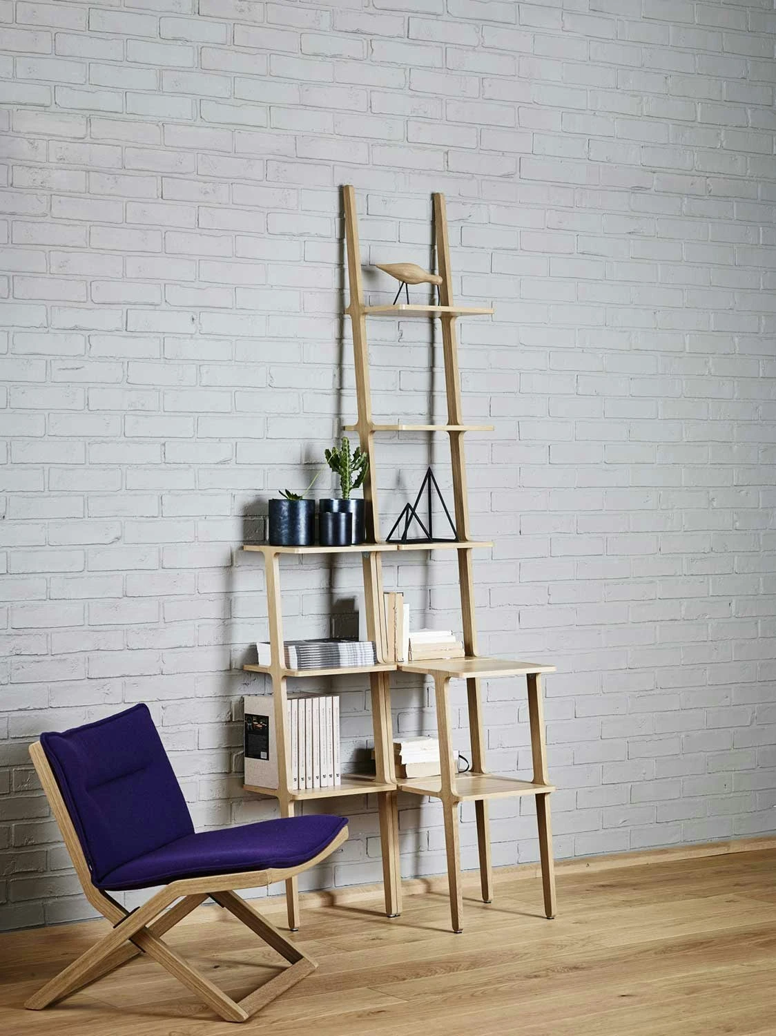 Swedese Libri Shelf 227 Cm, White Stained Ash 6 Swedese Libri Shelf 227 Cm, White Stained Ash - Image 4