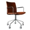 Swedese Stella Armchair On Wheels, Brown Leather -Gubi Furni Sales swedese stella armchair on wheels brown leather 0