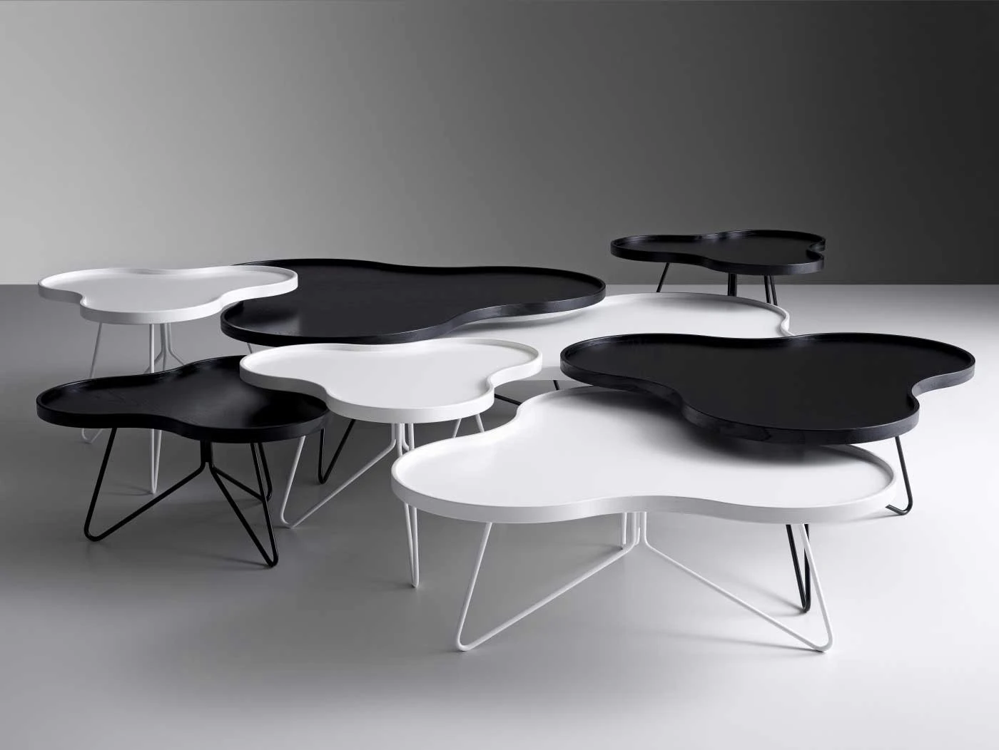 Swedese Flower Mono Table 90 Cm, Lacquered Oak Veneer Chrome 5 Swedese Flower Mono Table 90 Cm, Lacquered Oak Veneer Chrome - Image 3