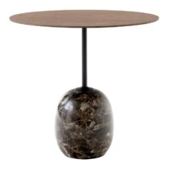 &Tradition Lato LN9 Table Oval, Lacquered Walnut / Emparador Marble