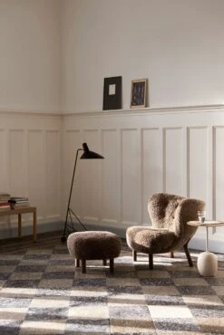 &Tradition Little Petra ATD1 Footstool, Oiled Walnut / Sheepskin Sahara -Gubi Furni Sales tradition little petra atd1 footstool oiled walnut 7