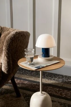 &Tradition Little Petra Lounge Chair Vb1, Oiled Walnut / Sheepskin Sahara -Gubi Furni Sales tradition little petra lounge chair vb1 oiled walnut 16