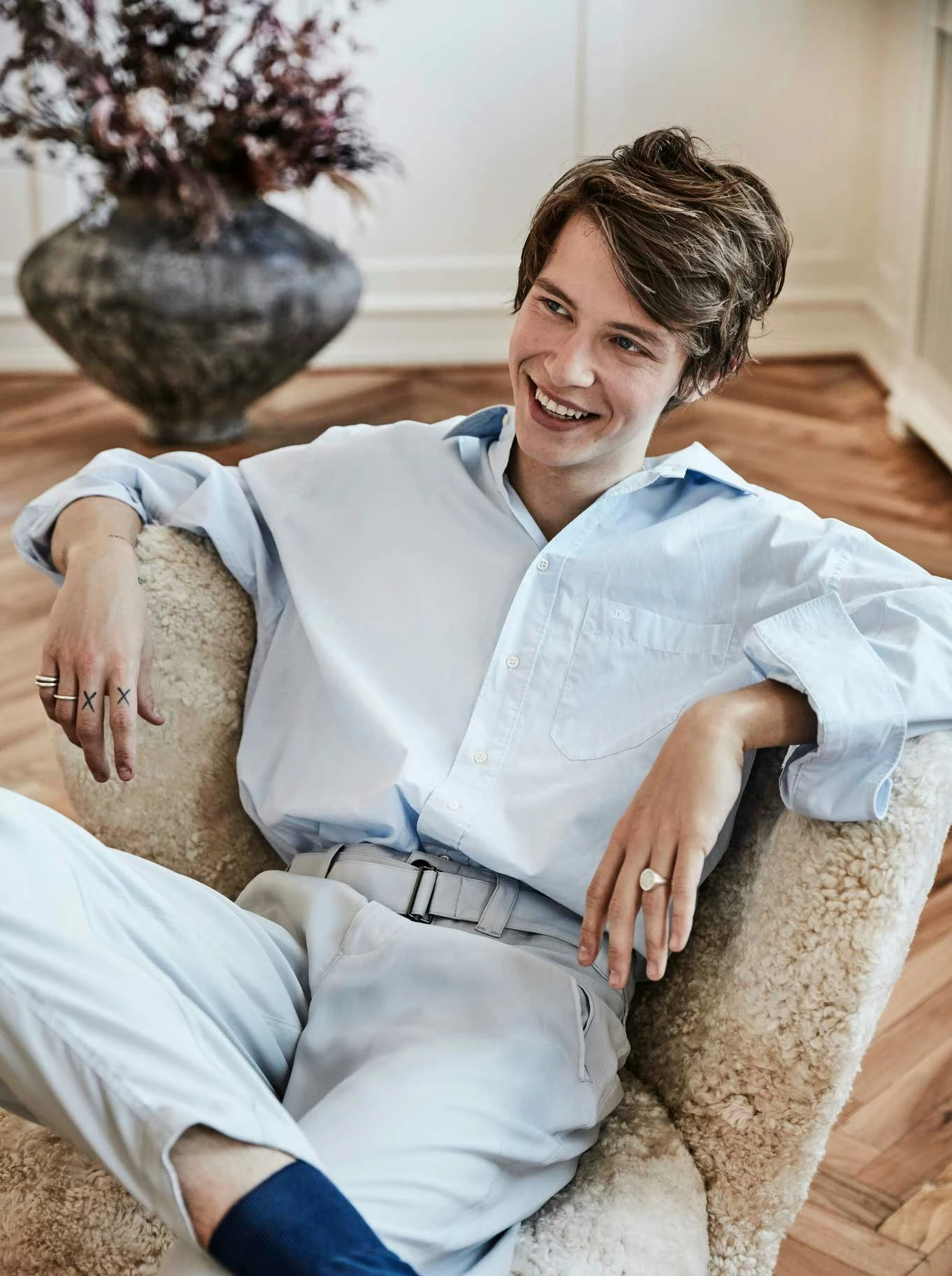 &Tradition Lilla Petra Lounge Chair Vb1, White Oiled Oak / Sheepskin Moonlight 7 &Tradition Lilla Petra Lounge Chair Vb1, White Oiled Oak / Sheepskin Moonlight - Image 5