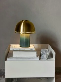 &Tradition Raku Table Lamp, Blue Green / Brass -Gubi Furni Sales tradition raku table lamp portable sh8 blue green brass 3