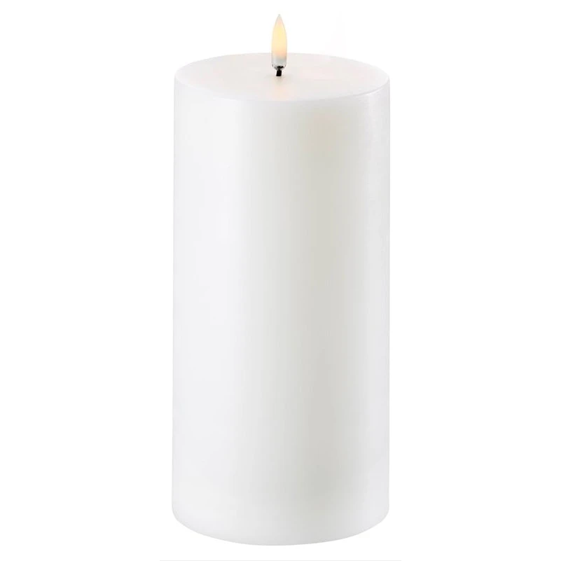 LED Pillar Candle Nordic White, 10,1x20,3 Cm 3 LED Pillar Candle Nordic White, 10,1x20,3 Cm