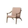 Warm Nordic Lean Back Lounge Chair, Oiled Teak / Pale Rose